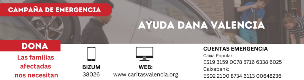 Campaña de emergencia DONACIONES dANA vALENCIA - cÁRITAS gANDIA