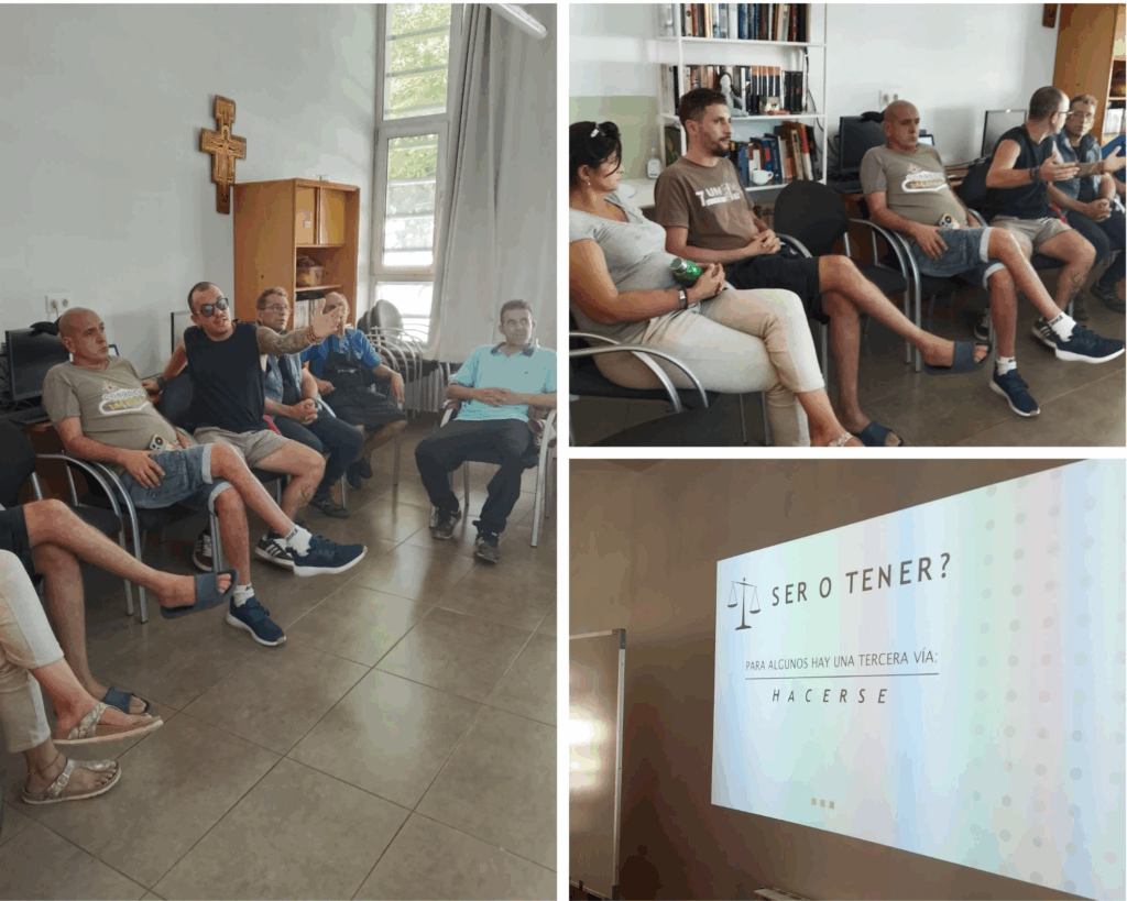 Taller de Motivación y Liderazgo, impartido por Giovanni, voluntario del programa internacional de Cáritas.