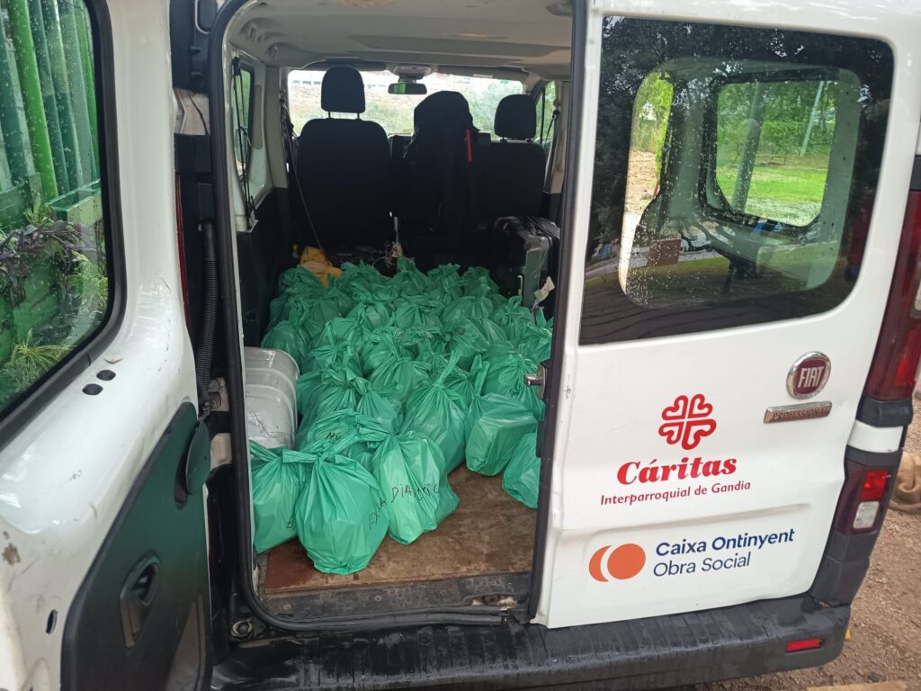 Cáritas Gandía ha asistido a las personas sin hogar de la ciudad durante la alerta meteorológica