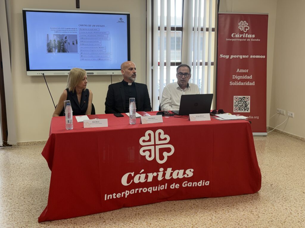 Rueda de prensa en Cáritas Interparroquial de Gandía